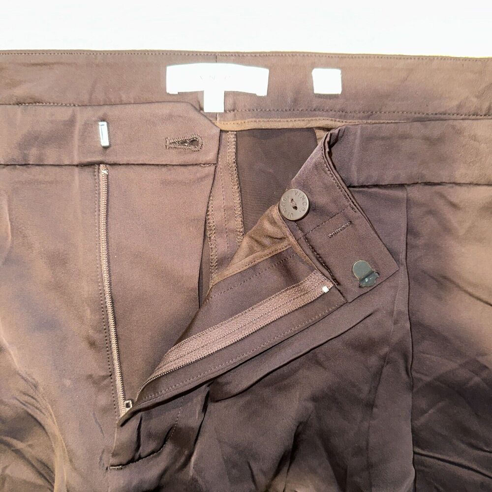Vince Brown Satin Pleat Front Wide Leg Trousers. Size 18. NWOT. P - Picture 4 of 11